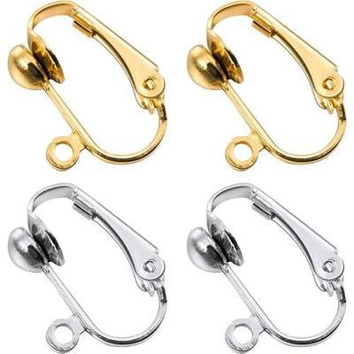 Bememo 36 Pack Clip-on Earring Converter with Easy Open Loop for DIY Earring and Turn Any Studs or Pierced into Clip on (Gold and Silver)