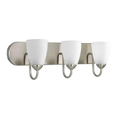 Progress Lighting Gather 3-Light Bath Vanity Light, Brushed Nickel