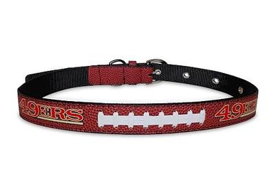 Pets First Tough Leather Pet Collar NFL SAN Francisco 49ERS Premium Dog Collar, Limited Edition, Size Large. Best & Strongest Heavy-Duty Dog Collar!, Large (20-29"" Long & 1"" Wide) (SAN-3081-LG)