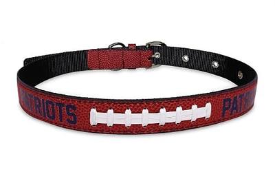 Pets First Tough Leather Pet Collar NFL New England Patriots Premium Dog Collar, Limited Edition, Best & Strongest Heavy-Duty Dog Collar!, Large (20-29"" Long & 1"" Wide), NEP-3081-LG