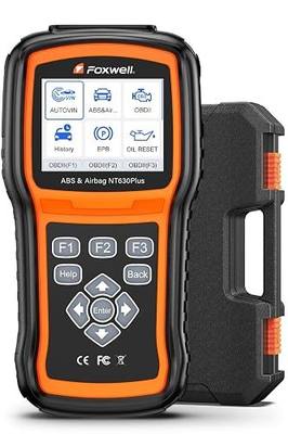 FOXWELL NT630 Plus OBD2 Scanner with ABS and SRS, Brake Code Reader with Auto Bleed, ABS Module Bidirectional Control, Oil EPB SAS Reset, Check Engine Light, Live Data, No Subscription Required