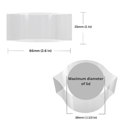66 x 25 mm RED Print Perforated Shrink Band for Growler Bottles, Pharmaceutical Bottles, Gallon Jugs, Honey Bottles, and More. Fits 1 1/4" to 1 1/2" Diameter - Pack of 250