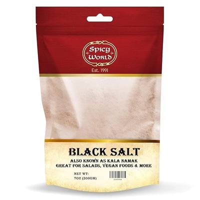 Spicy World Black Salt Powder (Kala Namak Mineral) 7 Oz - Vegan, Pure, Unrefined, Non-GMO & Natural - Perfect for Tofu Scramble, Egg Taste
