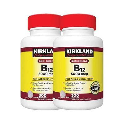 Kirkland Signature B-12 5000 mcg, 300 Tablets (2 Pack)