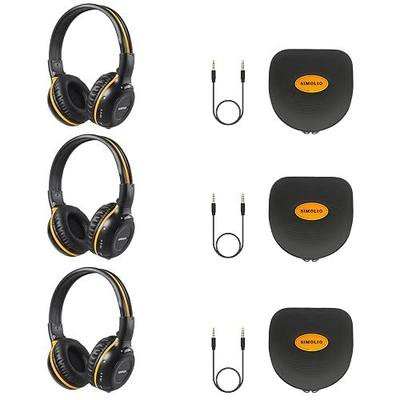 SIMOLIO 3 Pack Wireless IR Headphones for Honda & Odyssey, CR-V, Accord, Pilot, Ridgeline, RDX, MDX, with Carrying Cases/AUX Cord, Share Port, 2 Channel Folding IR Car DVD Replacement Headsets