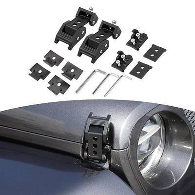 RT-TCZ for Wrangler Hood Latch Lock Catch, Aluminum Hood Latches for Jeep Wrangler 2007-2017 JK JKU 2018+ JL JLU 2020+ Gladiator JT Black Exterior Accessories 2pcs