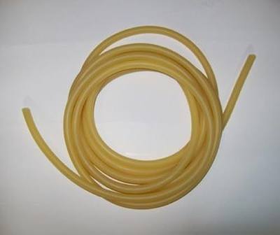 6 feet 3/8" ID x1/16 w x 1/2" OD Surgical Latex Rubber Tubing Amber