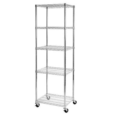 UltraDurable 5-Tier NSF Steel Wire Shelving, 24"W x 18"D x 75"H | Heavy-duty commercial-grade solid steel wire storage rack featuring 800 pounds per shelf weight capacity
