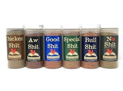 Big Cock Ranch Big 6 Sampler (Pack of 6 Seasonings with 1 each of Bull, Special, Good, Aw, Chicken, and No) | Includes Bull Shit, Special Shit, Good Shit, Aw Shit, Chicken Shit & No Shit, Gluten Free, No MSG, BBQ Rub Variety Pack