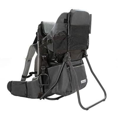 ClevrPlus Cross Country Baby Backpack Carrier, Grey, Toddler Hiking Backpack with Comfortable Seat, Adjustable Straps & Belt, Foldable Frame Lightweight Large Capacity Child Carrier for Outdoor