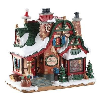 Lemax Santa's Wonderland The Claus Cottage Lighted Building, #75292 | Illuminated Inside Scene for Santa's Own Cottage | 3 AA Batteries or 4.5V Adaptor | Santa's Wonderland Village Display