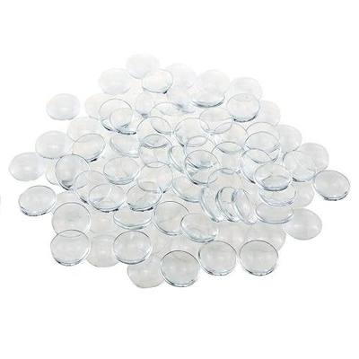 DLOnline 100 Pieces 30mm Transparent Glass Cabochons, Clear Glass Dome Cabochon, Non-calibrated Round 1.18 inch/30mm for Photo Pendant Craft Jewelry Making