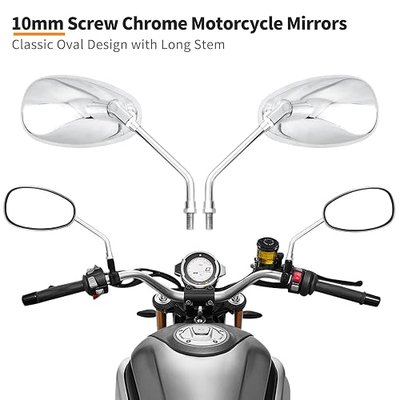 Universal 10mm Chrome Motorcycle Rear View Side Mirrors Handle Bar Bar End Motorcycle Mirrors