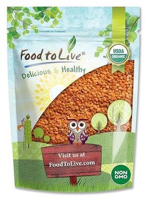 Food to Live Organic Red Split Lentils, 8 Ounces – Non-GMO Masoor Dal, Dried, Vegan, Kosher, Bulk, No Soaking Required, Perfect for Soups, Dal and Spicy Curries