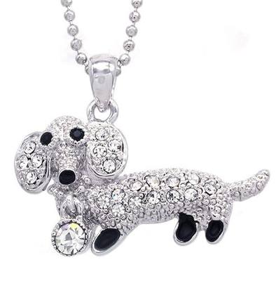 Dog Necklace Pendant Charm Animal Pet Lover Women Charm Rhinestones