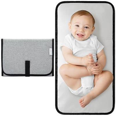 Comfy Cubs Baby Changing Pad Compact Size - Waterproof Diaper Changing Mat with Cushioned Pillow - Soft & Lightweight, Foldable Design for Travel - Stylish Design for Boys and Girls - Solid Grey