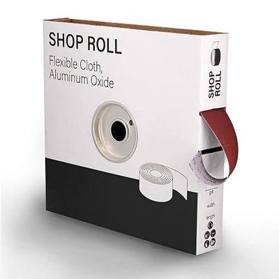VSM 1" x 50yd (150'), 220 Grit (Very Fine) Aluminum Oxide Sanding Shop Roll, F-Weight Cotton Cloth Backed Sandpaper Roll for Hand Finishing, Woodworking, Metal Working, Polishing