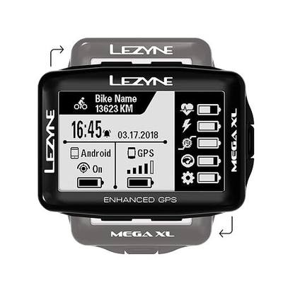 LEZYNE Mega XL GPS Bicycle Computer, Turn-by-Turn Navigation, 48H Runtime, USB Rechargeable, ANT+ & Bluetooth Smart, Strava Segments, Cycling GPS System