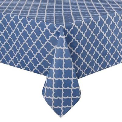 ColorBird Elegant Trellis Tablecloth Waterproof Spillproof Polyester Fabric Table Cover for Kitchen Dinning Tabletop Decoration (Rectangle/Oblong, 60 x 84 Inch, Stone Blue)