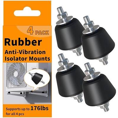 Rubber Anti Vibration Isolator Mounts with Studs Shock Absorber,Rubber Isolator Mounts for Mini Split Heat Pumps,Air Compressors,Garage Motor,Anti Vibration Isolator Mounts,4 Pack,Medium Size