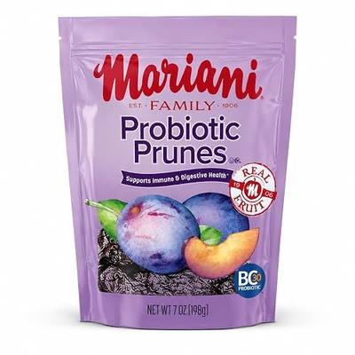 Mariani Probiotic Prunes Pitted Unsweetened, 7oz Bulk Dried Fruits No Sugar Added, Supports Healthy Bones, Immune and Digestive Health