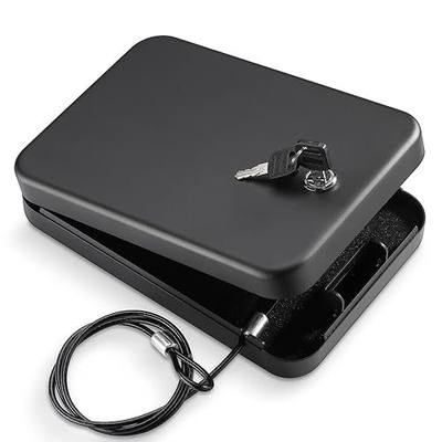 Younion Pistol Safe, Portable Travel Gun Safe, Gun Lock Box, Black