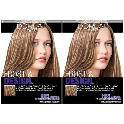 L'Oreal Paris Frost and Design Cap Hair Highlights For Long Hair, Caramel, 2 count