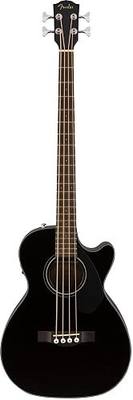 Fender CB-60SCE Acoustic Electric Bass Guitar, 4-String, Spruce Top, Black | Fishman pickup with tuner and EQ, spruce top, mahogany body, walnut fingerboard, beginner-friendly, plugs into amp
