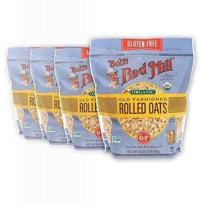 Bob's Red Mill Organic Gluten Free Old Fashioned Rolled Oats, 32oz (4 Pack)