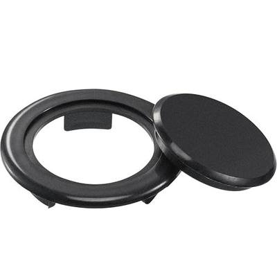 Bememo 2 Inch Patio Table Umbrella Hole Ring and Cap Set, Standard Size Umbrella Thicker Hole Ring Plug and Cap Set (Black)