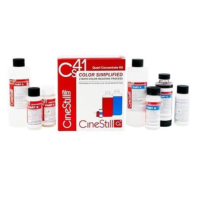 CineStill CS41 Liquid Developing Quart Kit for Processing C-41 Color Negative Film | 2-Bath C-41 Liquid Kit, 1000ml, Reusable Up to 24 Rolls, No Special Processor, Instructions Included, (1000 Ml)