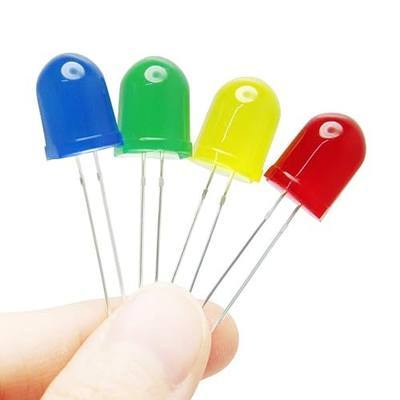 Gikfun 10mm LED Emitting Diodes Light Lamp Diffused F10 Round for Arduino, ESP32, Raspberry Pi, DIY Electronics Red/Yellow/Blue/Green (Pack of 20pcs) AE1258