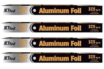 Extra Heavy Duty Large Aluminum Foil Roll 37.5' Sq Ft 18 Inch Wide Super Strength Great for BBQ Roasting Boiling Baking Smoking Freezing Grilling Storing and All Kitchen Needs 4 Pack