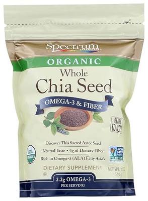 Spectrum Essentials Organic Chia Seed, Omega-3 & Fiber, 12 oz