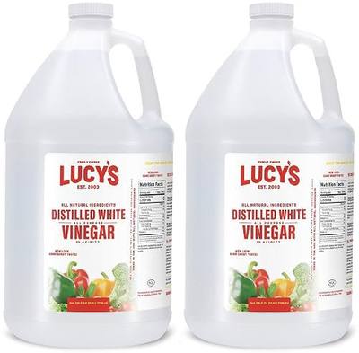 Lucy's Family Owned - Natural Distilled White Vinegar, 1 Gallon 128oz. (Pack of 2)
