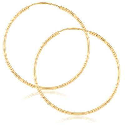 14K Yellow Gold Women's Endless Tube Hoop Earrings 1-1.25mm Thick 8-20mm Diameters - Singles and Pairs Available