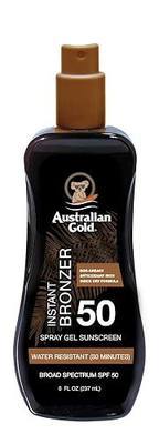 Australian Gold Spray Gel Sunscreen with Instant Bronzer SPF 50, 8 Ounce | Moisturize & Hydrate Skin | Broad Spectrum | Water Resistant,B07DG52KLY