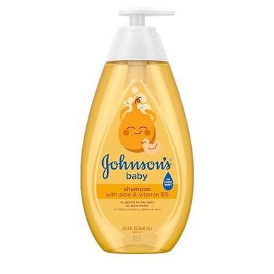 Johnson's Baby Shampoo with Aloe Vera & Vitamin B5, Tear Free, Newborn Essentials, No added Parabens & Sulfates, Hypoallergenic, Baby Essentials, 20.3 fl. oz