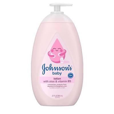 Johnson's Baby lotion with coconut oil, aloe vera & vitamin b5, 72 hour hydration, gentle baby moisturizer, hypoallergenic, safe for newborns, helps protect from dryness, 27.1 fl oz