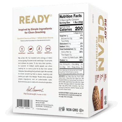 Ready® Protein Bars – High-Protein Snack with 15g Whey Protein, With Flaxseeds and Omega-3s for Sustained Energy, Supports Lean Muscle and Recovery – Chocolate Peanut Butter, 12CT