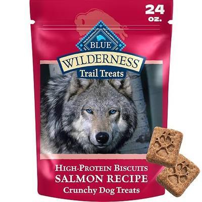 Blue Buffalo Wilderness Trail Treats Salmon Crunchy Dog Biscuits, Grain-Free & High-Protein, Bite-Sized Training Treats Made with Real Salmon & Natural Ingredients, 24-oz Bag
