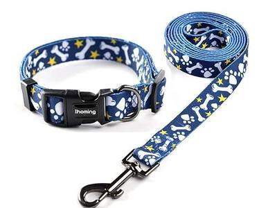 Ihoming Dog Collar and Leash Set for Small Dogs & Cats, Up to 20 Lbs | Soft Splicing Design, Adjustable Durable Pet Collar Leash for Everyday Walks, Training, and Outdoor Activities