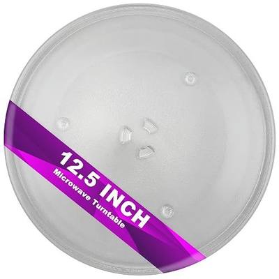 12.5" Microwave Turntable Glass Plate Replacement for Panasonic 12570000008334 & Frigidaire 5304509437 - Y-Bottom General, Heat-Resistant & Universal Fit (12.5 Inch)