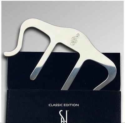 Stelle & Hegen Piano Book Holder - Music Book Clip, Sheet Music Holder | Stainless steel music page holder for piano, keyboard, guitar and violin; treble clef design, gift for piano players