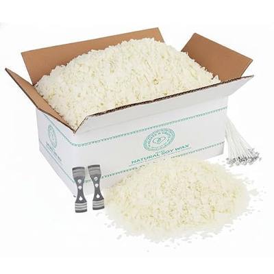 Hearts & Crafts Soy Candle Wax Kit - 10 lb Wax Flakes with 100 Cotton Wicks and 2 Wick Holders - DIY Supplies for Crafting Candles, Tarts, and Scented Creations