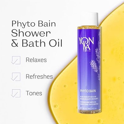 Yon-Ka Phyto Bain, French Lavender Bath Oil | Relaxing and Toning, Aromatherapy For Dry Skin, Boosts Microcirculation, Provence Lavender and Rosemary, 3.38 fl oz