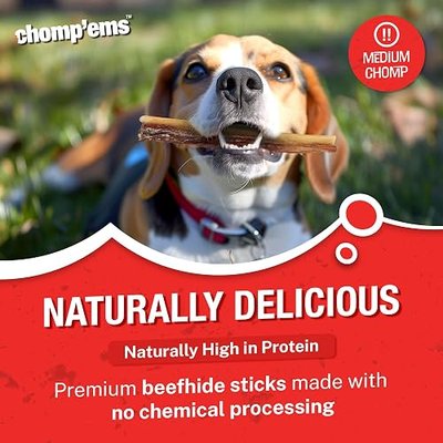 Chomp'ems Purehide Sticks Healthy Natural Rawhide Dog Chew, 12 oz