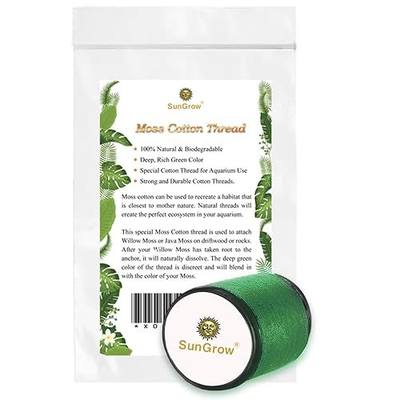 SunGrow Java Moss Cotton Thread, 20 Meters, Green Color, Dissolves Eventually, Securely Attaches Floating Plants Riccia, Fern to Driftwood