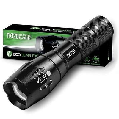 EcoGear FX TK120 Small LED Flashlight - 5 Light Modes, Adjustable Zoom (1 Pack)
