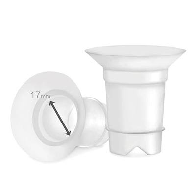 Maymom Flange Inserts 17 mm for Medela, Spectra 24 mm Shields/Flanges, Momcozy/Willow Wearable Cup. Compatible with Medela Freestyle, Harmony to Reduce 24mm Nipple Tunnel Down to 17 mm; 2pc/Each